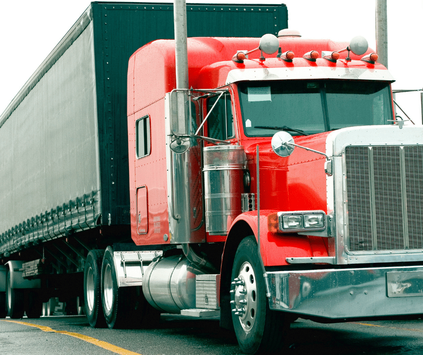 Commercial truck on a highway.